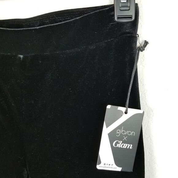Gibson x‎ Glam Crushed Velvet Black Pants - Picture 7 of 9
